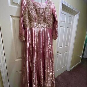 Bespoke Pink and Gold Pakistani Dress